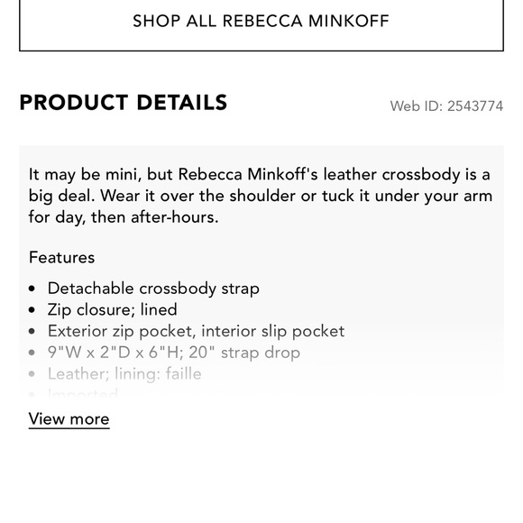 Rebecca Minkoff Black Leather with Gold MAC Crossbody Bag - Picture 6 of 6